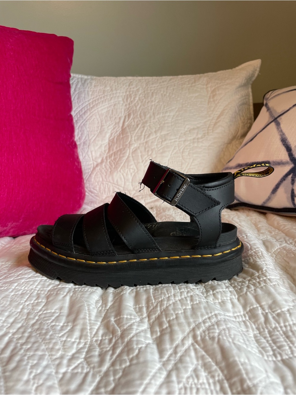 Dr. Martens Blaire Black Leather Strap Sandals